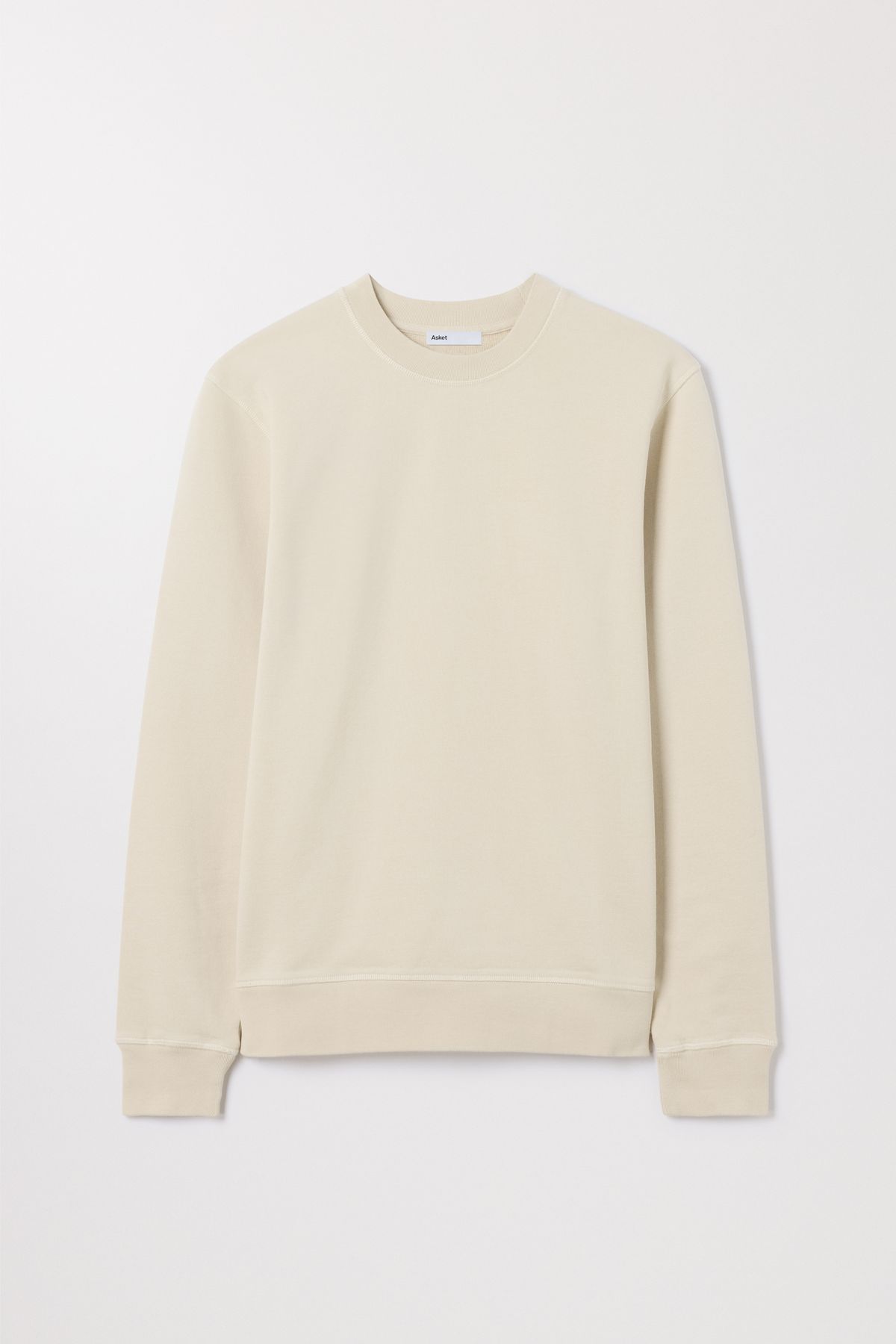 Off White Sweatshirt Cotton Loopback Asket