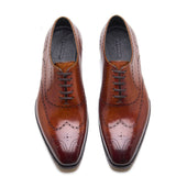 Constello True Seamless Faux Wingtip Brogue Hand Welted Bourbon Calf