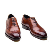 Constello True Seamless Faux Wingtip Brogue Hand Welted Bourbon Calf