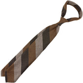 Striped Cashmere Tie Brown Copper Beige