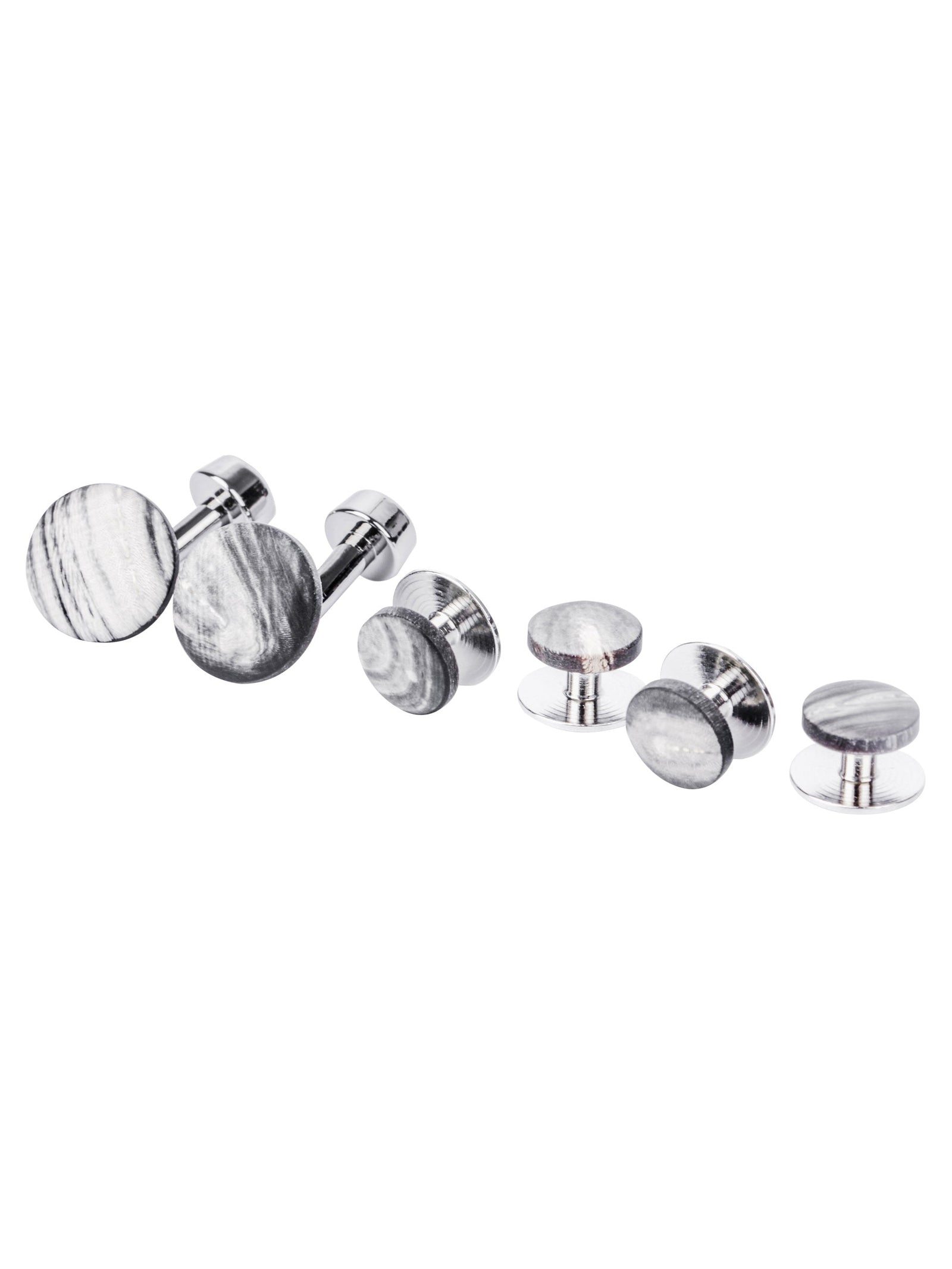 And Grey Buffalo Horn Cufflink And Stud Set