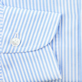 Poplin Semi Spread Shirt Sky Pencil Stripe