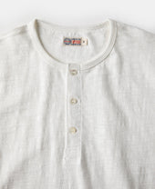 Loopwheel Tubular Henley T-Shirt - White