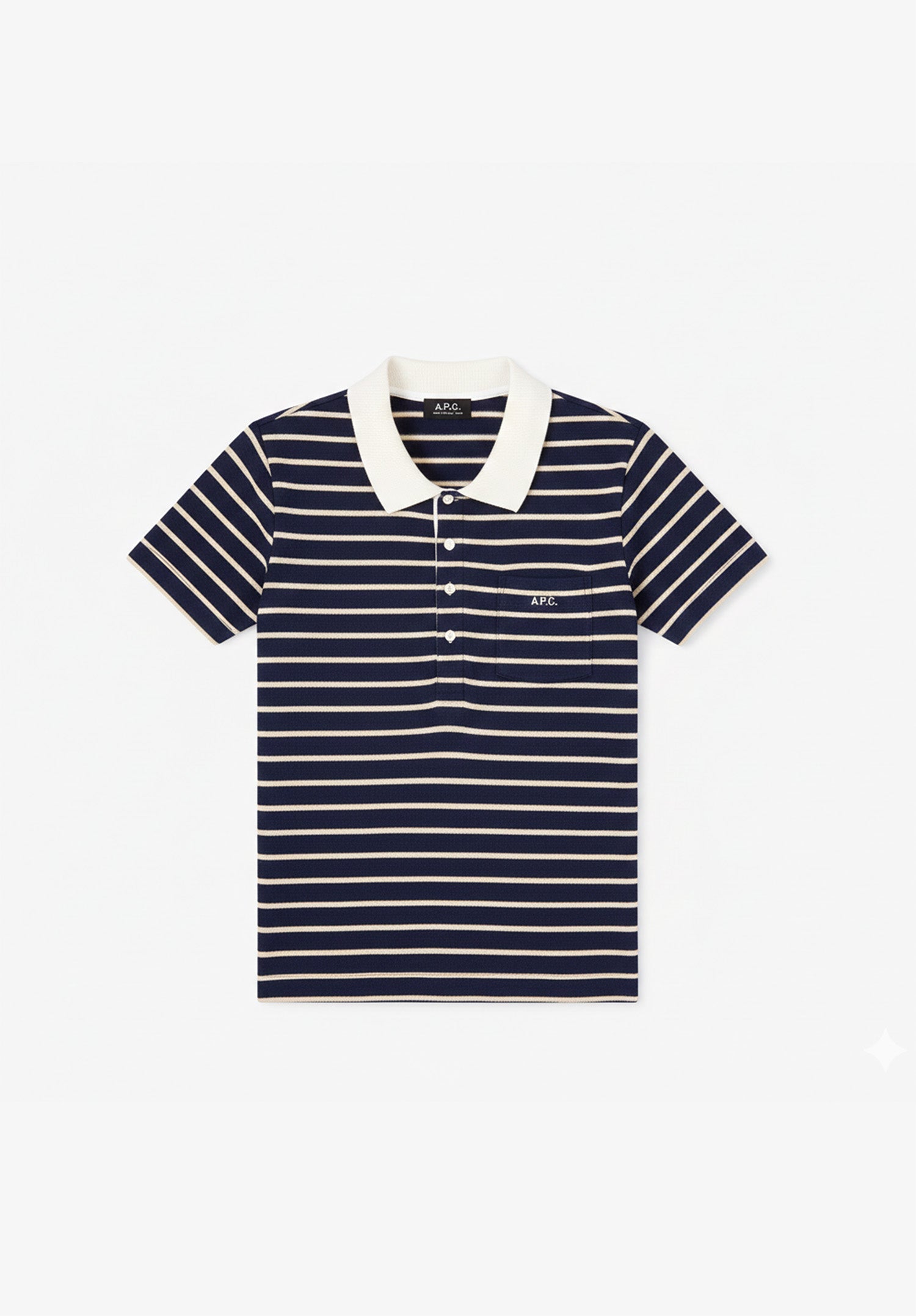 Polo Ray Bleu Marine En Coton Piqu