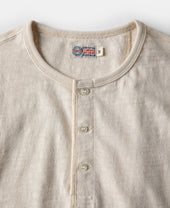 Loopwheel Tubular Henley T-Shirt - Apricot
