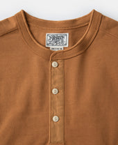 Vintage Long Sleeve Henley Shirt - Orange