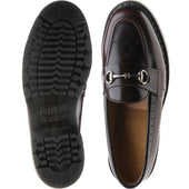 Wildsmith Model Penny mens rubber-soled loafers in burgundy rub off