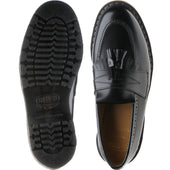 Wildsmith Model Tassel mens rubber-soled tasselled loafers in black polished