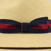 Panama Hat Sand Navy Burgundy Ribbon Llano