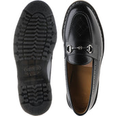 Wildsmith Model Penny mens rubber-soled loafers in black hi shine