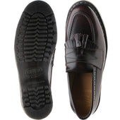 Wildsmith Model Tassel mens rubber-soled tasselled loafers in burgundy rub off