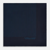 And Blue Stripe Silk Pocket Square