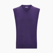 Purple Cashmere V Neck Vest