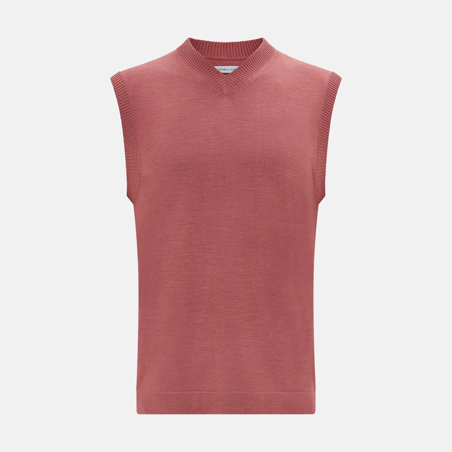Antique Pink Fine Merino V Neck Vest