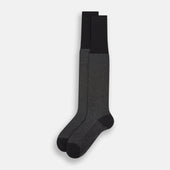 Melange Houndstooth Long Socks