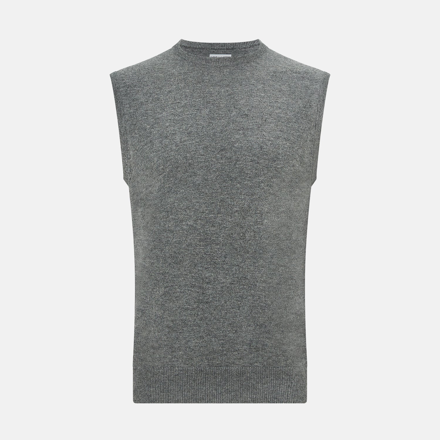 Ash Grey Cashmere Round Neck Vest