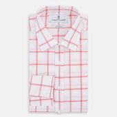 Coral Grid Check Mayfair Shirt
