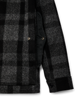 1940s Mackinaw Wool Cruiser Jacket - Charcoal / Black Heritage Plaid
