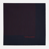 And Burgundy Stripe Silk Pocket Square