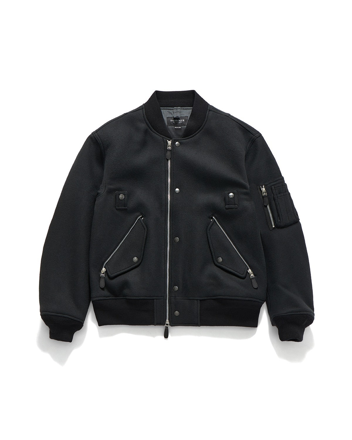 FLIGHT MA-1 JUMPER / ASHED BLACK MELTON WOOL