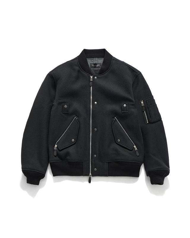 FLIGHT MA-1 JUMPER / ASHED BLACK MELTON WOOL