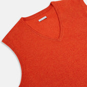 Red Cashmere Sleeveless Vest