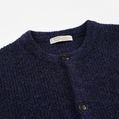 Brushed Wool Round Cardigan Purple
