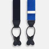 Pale White Small Spot Adjustable Silk And Leather Braces