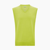 Lemon Green Cashmere V Neck Vest