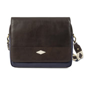Entregar Messenger Bag Leather And Navy Canvas
