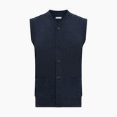 Melange Cashmere Sleeveless Cardigan