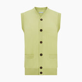 Melon Green Sleeveless Cardigan