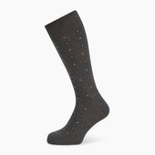 Grey Patterned Mid Length Socks