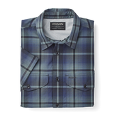 Twin Lakes Short Sleeve Sport Shirt - Navy/grey Plaid