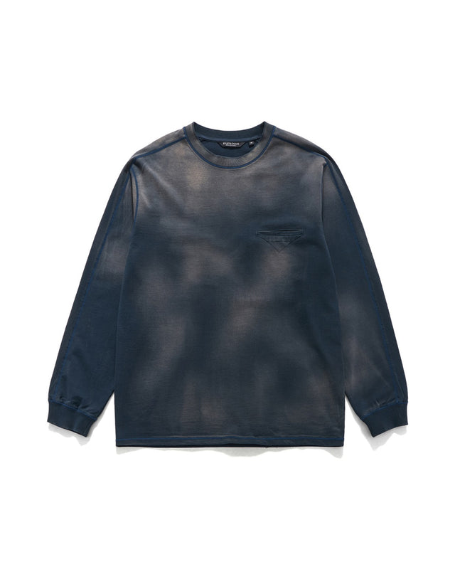 BLEACHED CPO L.S T-SHIRTS / NAVY