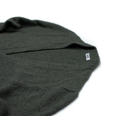 Classic Cardigan In Green Cotton Boucle