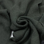 Classic Cardigan In Green Cotton Boucle