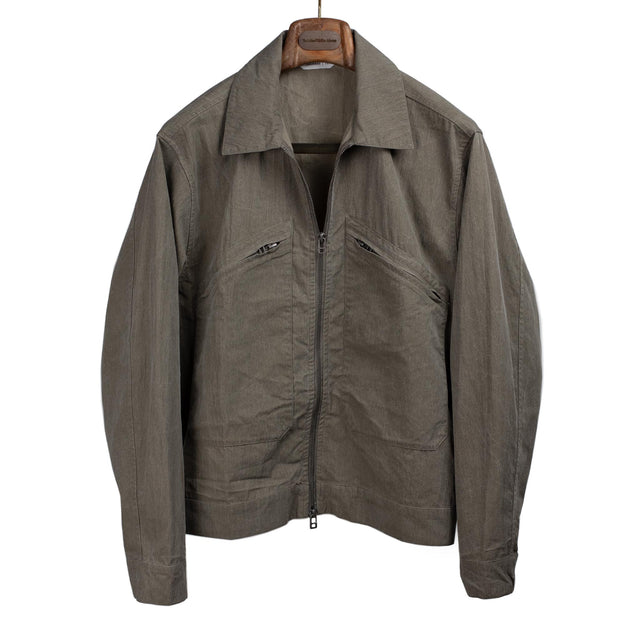 Cycling jacket in Dune taupe cotton/nylon