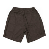 Drawstring Shorts In Brown Linen