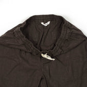 Drawstring Shorts In Brown Linen