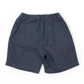 Drawstring Shorts In Blue Linen