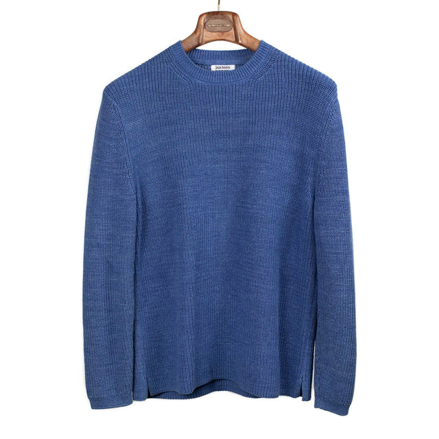 Long sleeve crewneck in vintage blue pima cotton