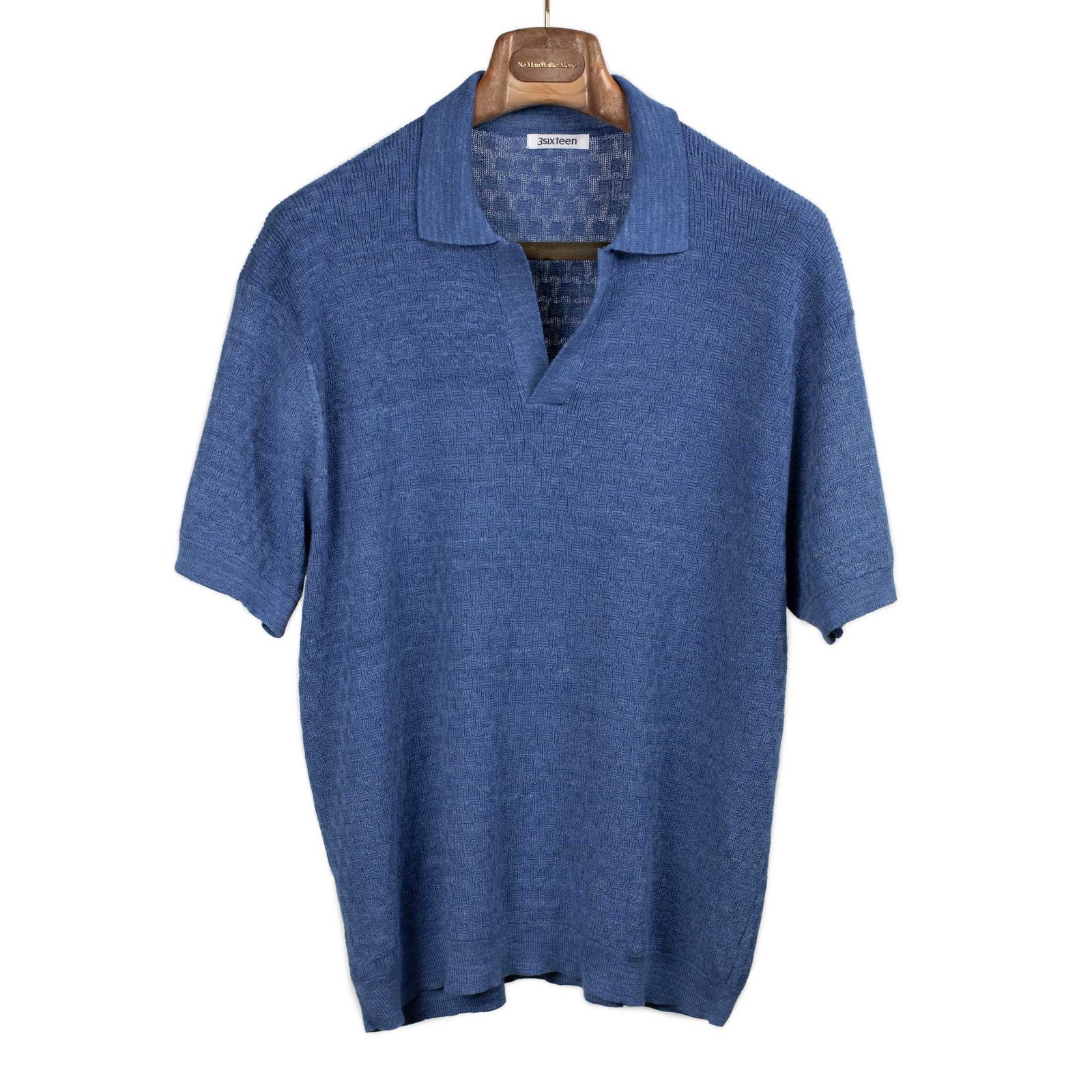 Short Sleeve Knit Skipper Polo In Vintage Boxweave Pima Cotton