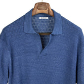 Short Sleeve Knit Skipper Polo In Vintage Boxweave Pima Cotton