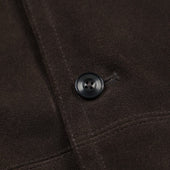 Suede French Car Coat Dark Brown