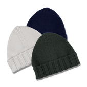 Knitted Pure Cashmere Beanie in Milk