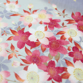 Kimono Motif Cotton Handkerchief Grey