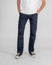 9oz Mercerised Selvedge Cotton Slim Tapered Chinos - Navy