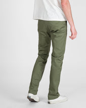 9oz Mercerised Selvedge Cotton Slim Tapered Chinos - Olive