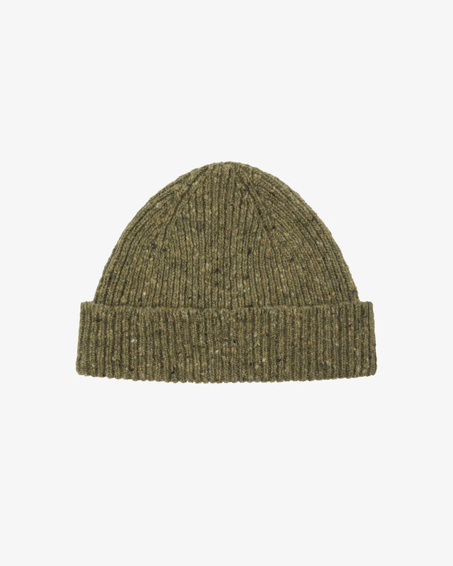 4003 Speckled Donegal wool hat - herb